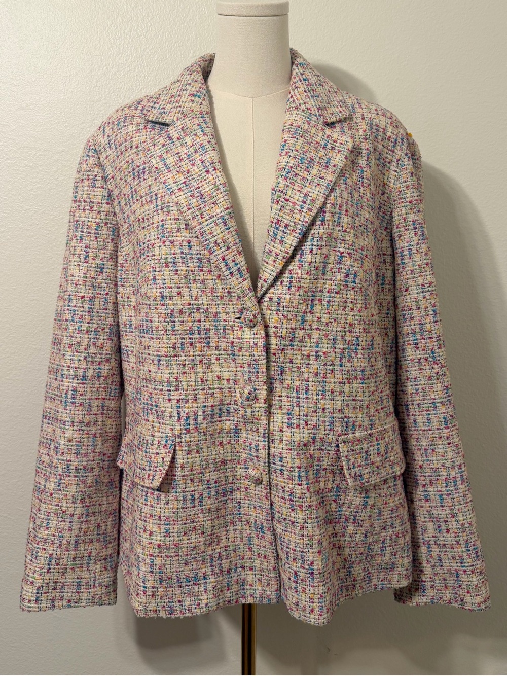 Lane Bryant Multicolor Tweed Blazer - Pastel Speckle